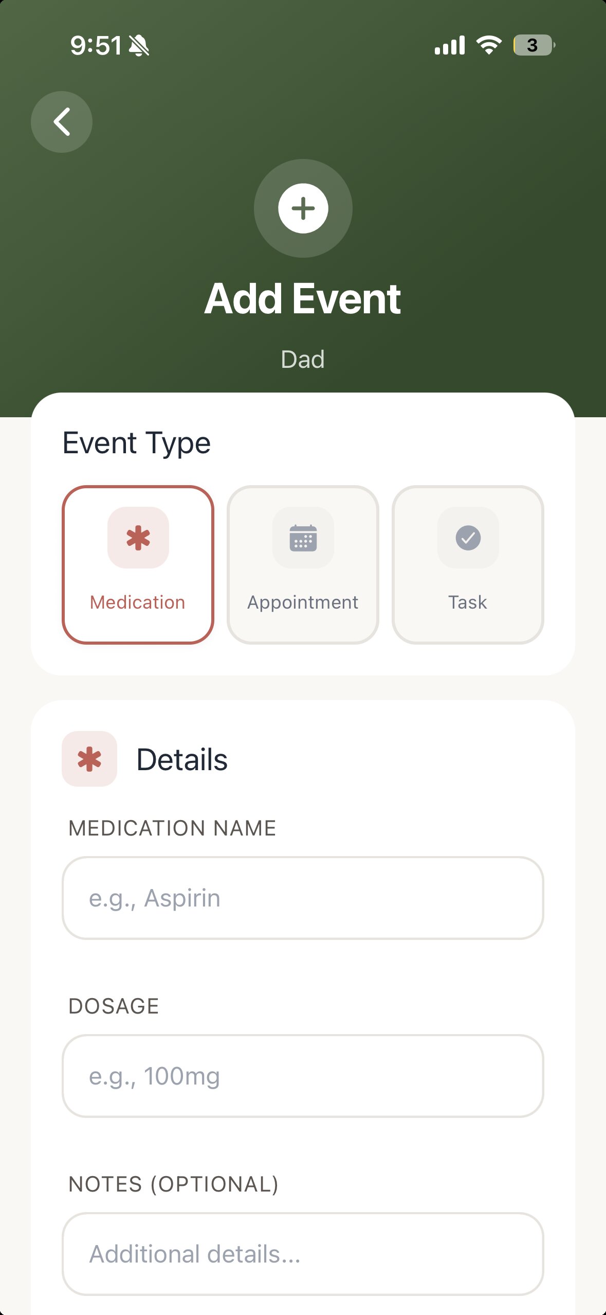 Circle Care shared task list